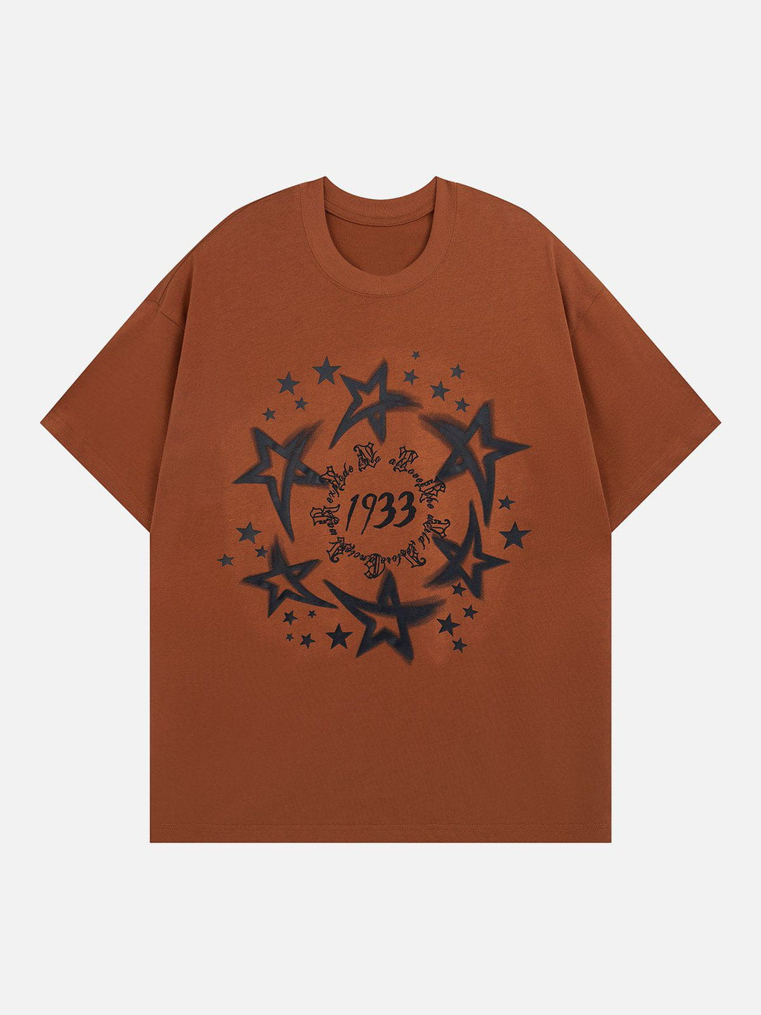 Lacezy - Star Graffiti Print Tee- Streetwear Fashion - lacezy.com