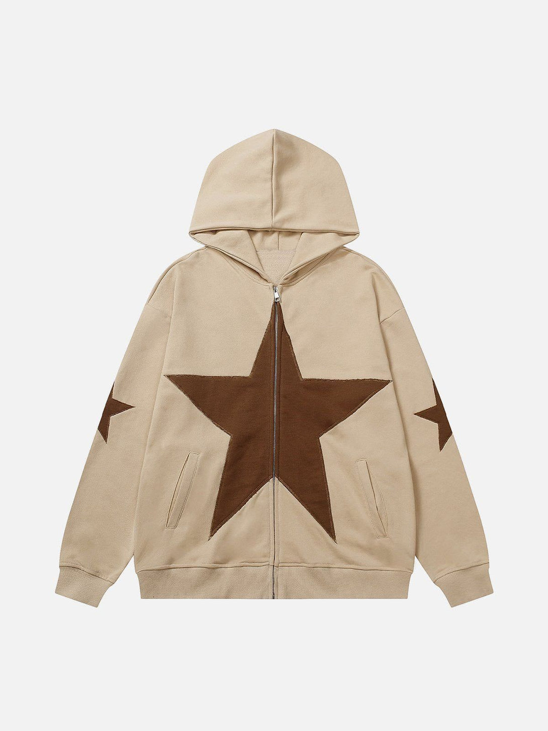 Lacezy - Star Graphic Print Hoodie- Streetwear Fashion - lacezy.com