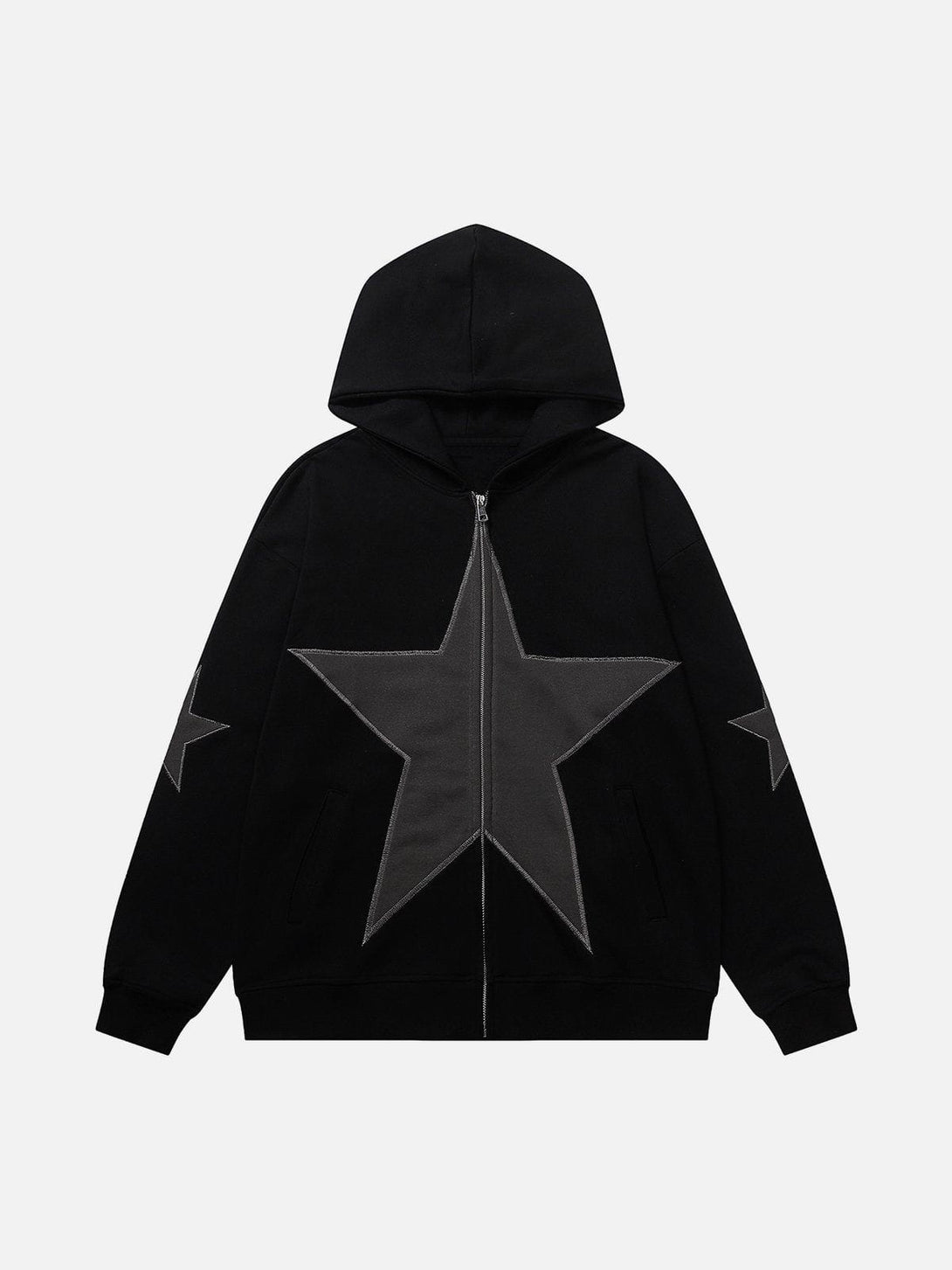 Lacezy - Star Graphic Print Hoodie- Streetwear Fashion - lacezy.com