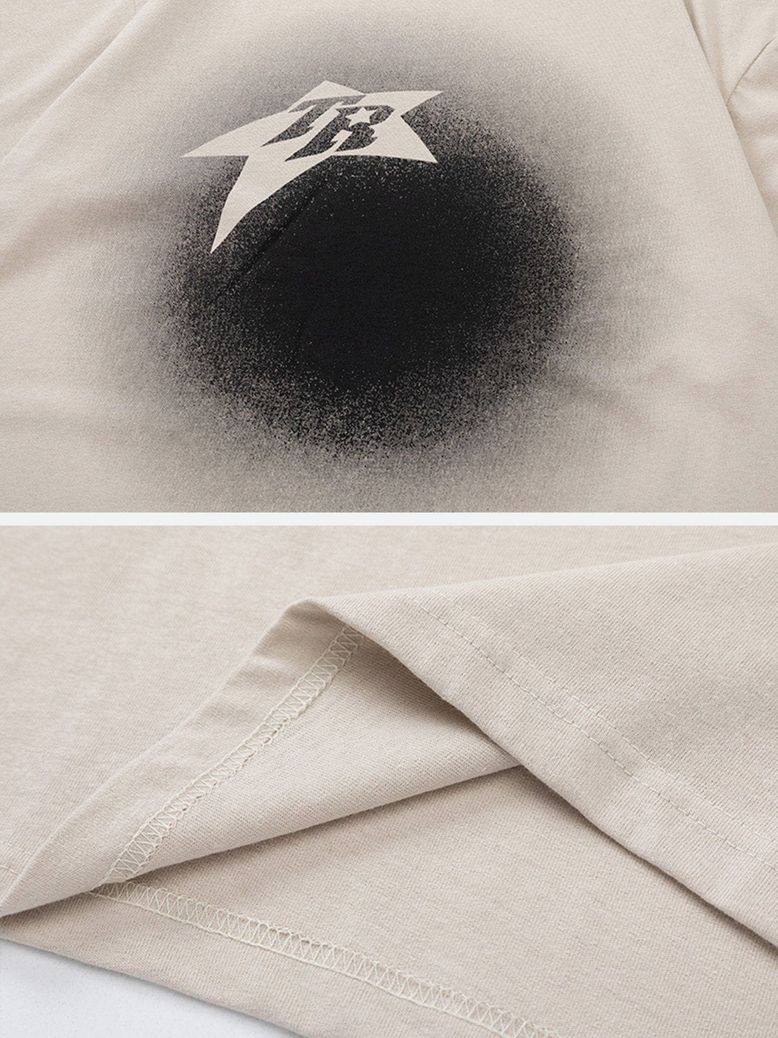 Lacezy - Star Inkjet Printing Tee- Streetwear Fashion - lacezy.com