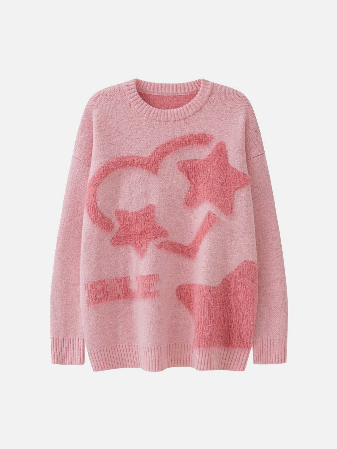 Lacezy - Star Love Embroidery Sweater- Streetwear Fashion - lacezy.com