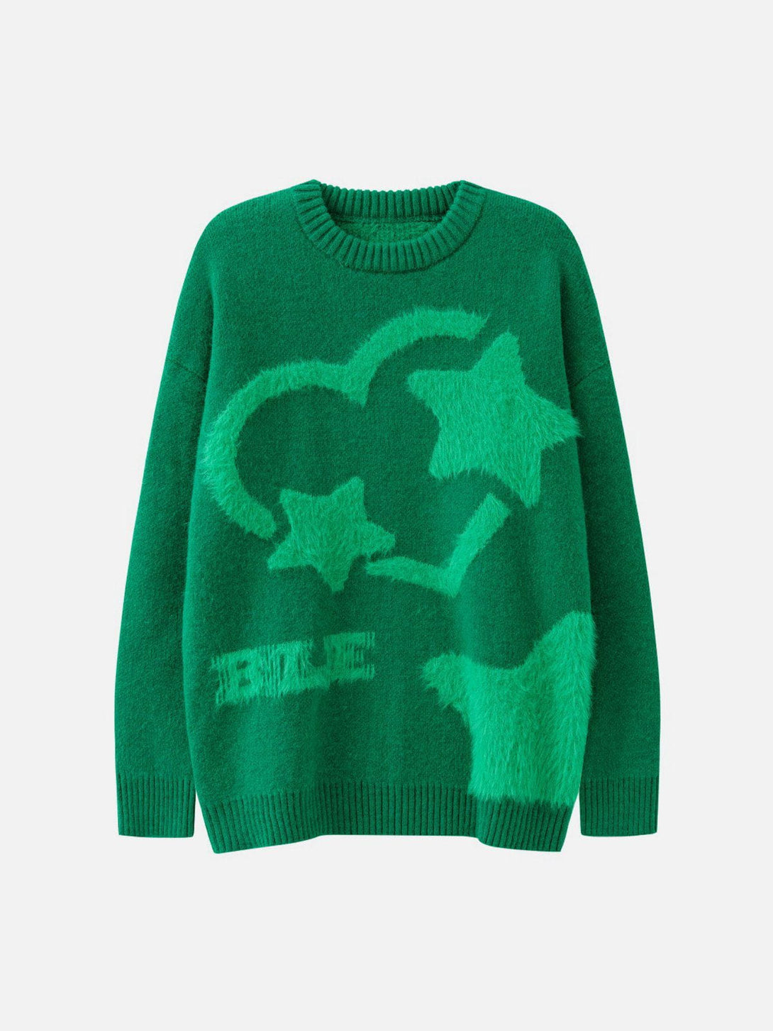 Lacezy - Star Love Embroidery Sweater- Streetwear Fashion - lacezy.com