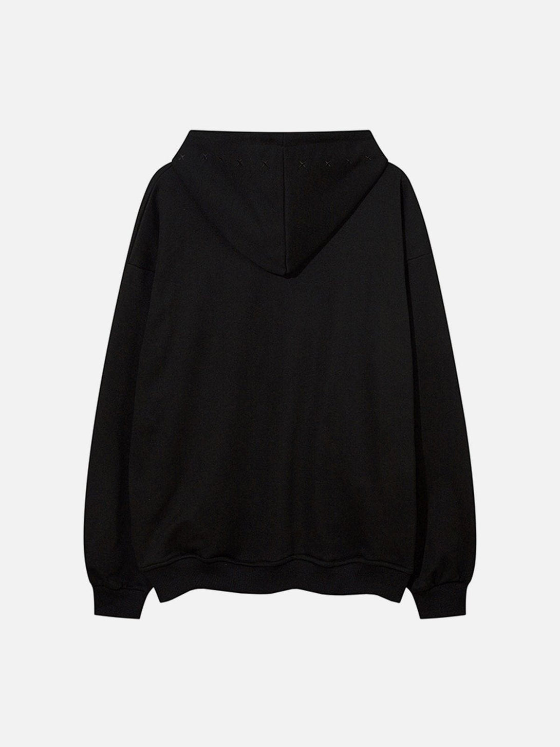 Lacezy - Star Patch Zipped Hoodie- Streetwear Fashion - lacezy.com