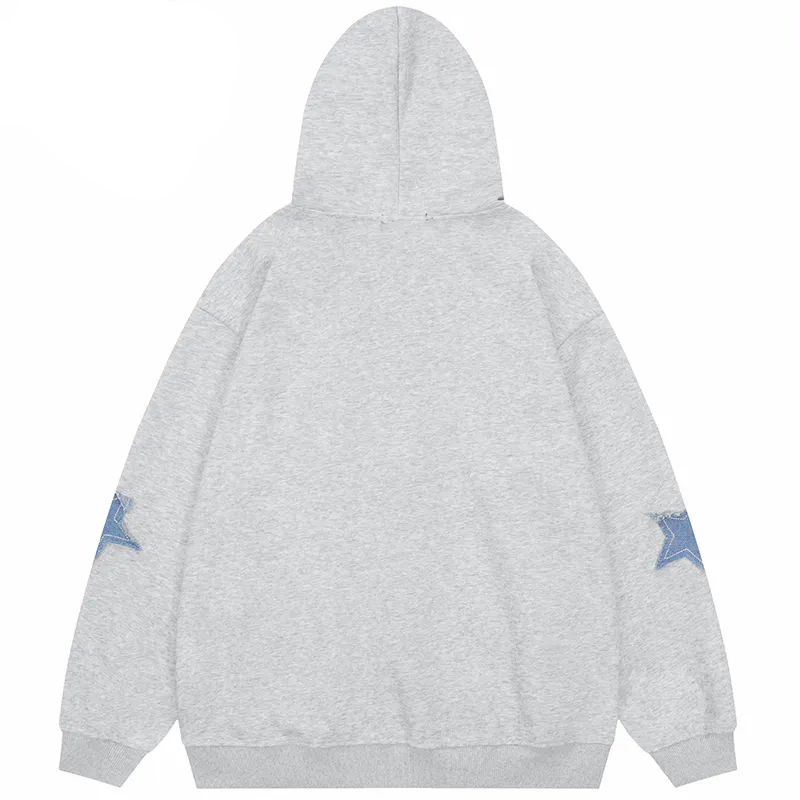 Lacezy - Star Patches Hoodie- Streetwear Fashion - lacezy.com