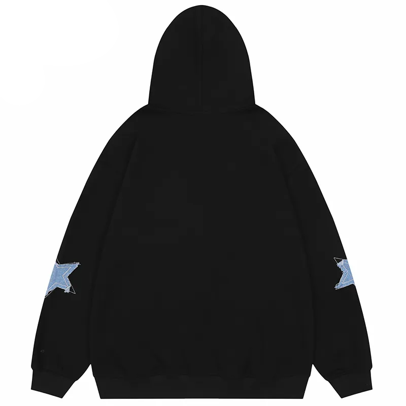 Lacezy - Star Patches Hoodie- Streetwear Fashion - lacezy.com