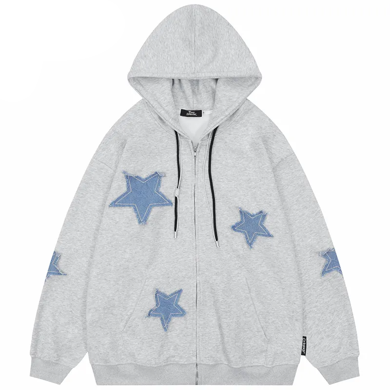 Lacezy - Star Patches Hoodie- Streetwear Fashion - lacezy.com