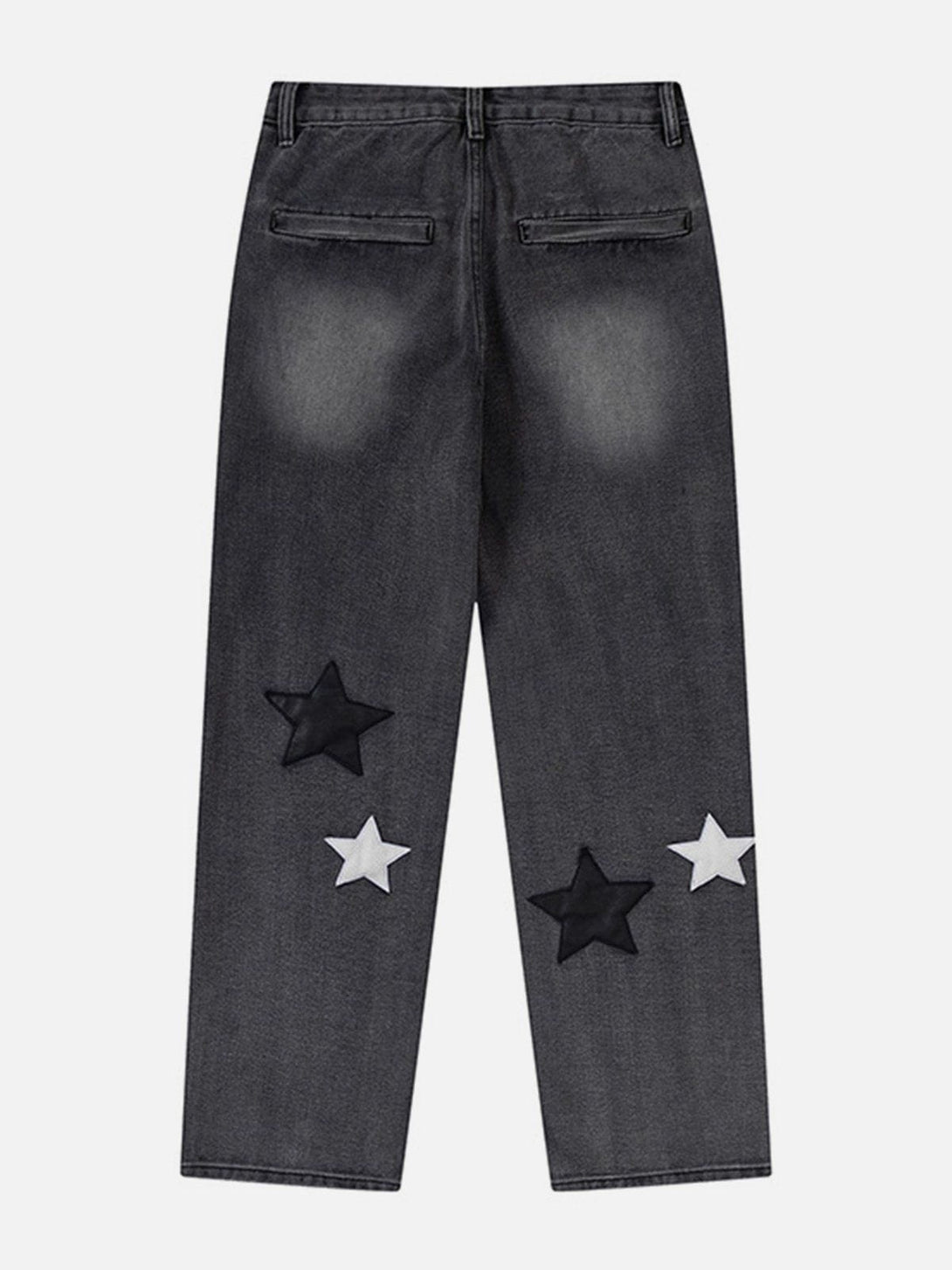 Lacezy - Star Patchwork Collision Color Jeans- Streetwear Fashion - lacezy.com