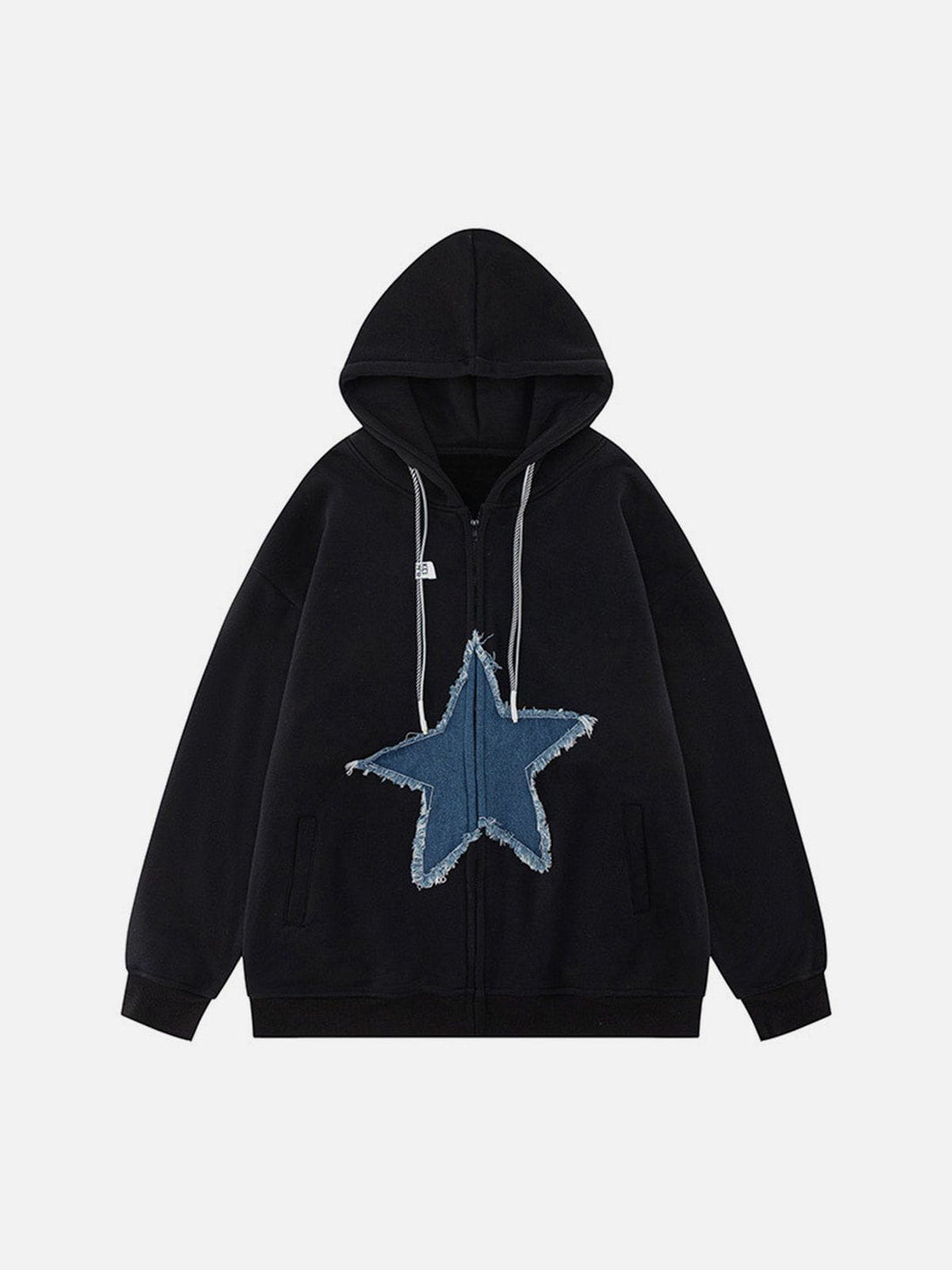 Lacezy - Star Patchwork Hoodie- Streetwear Fashion - lacezy.com