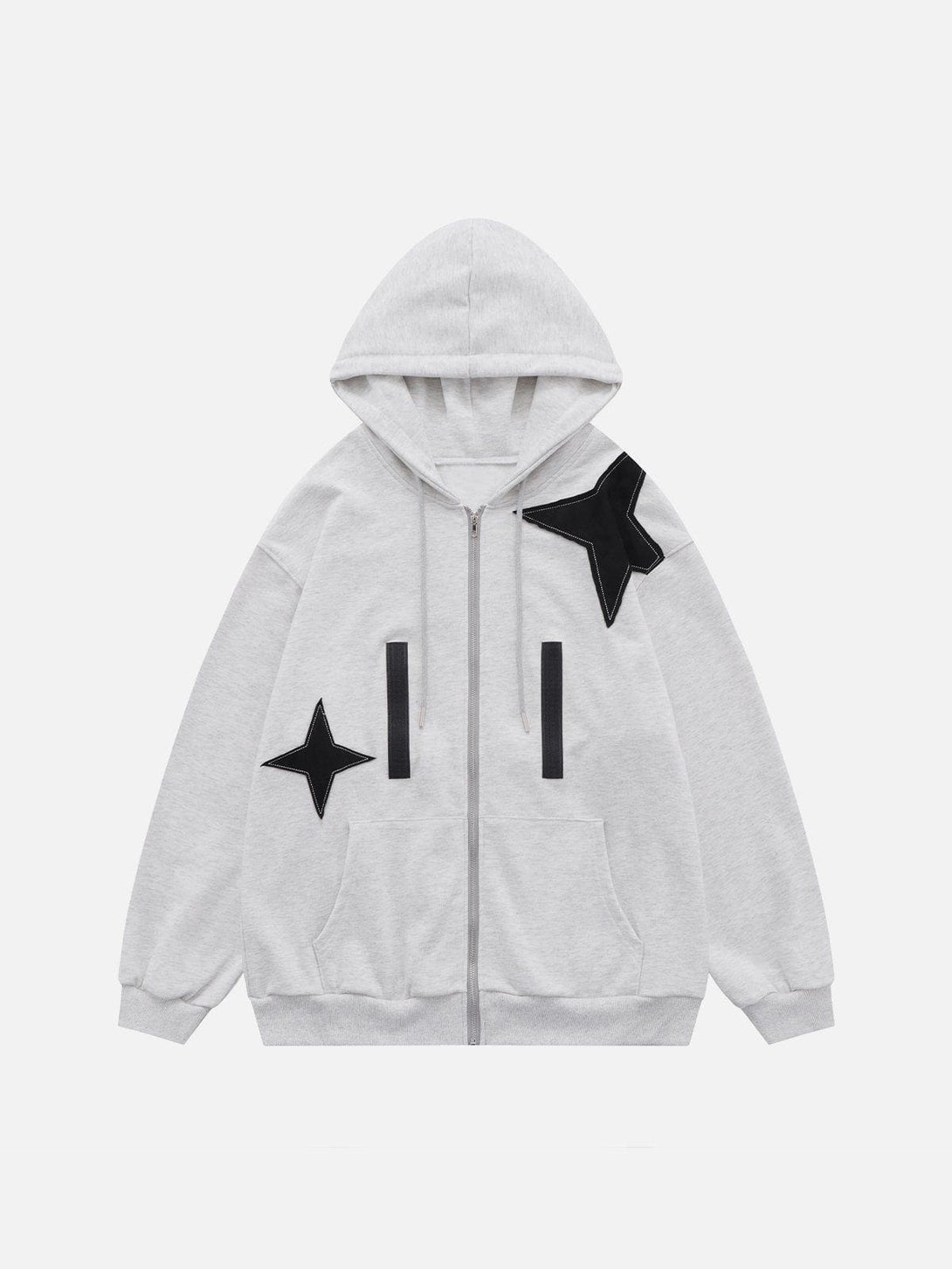 Lacezy - Star Patchwork Removable Pocket Hoodie- Streetwear Fashion - lacezy.com