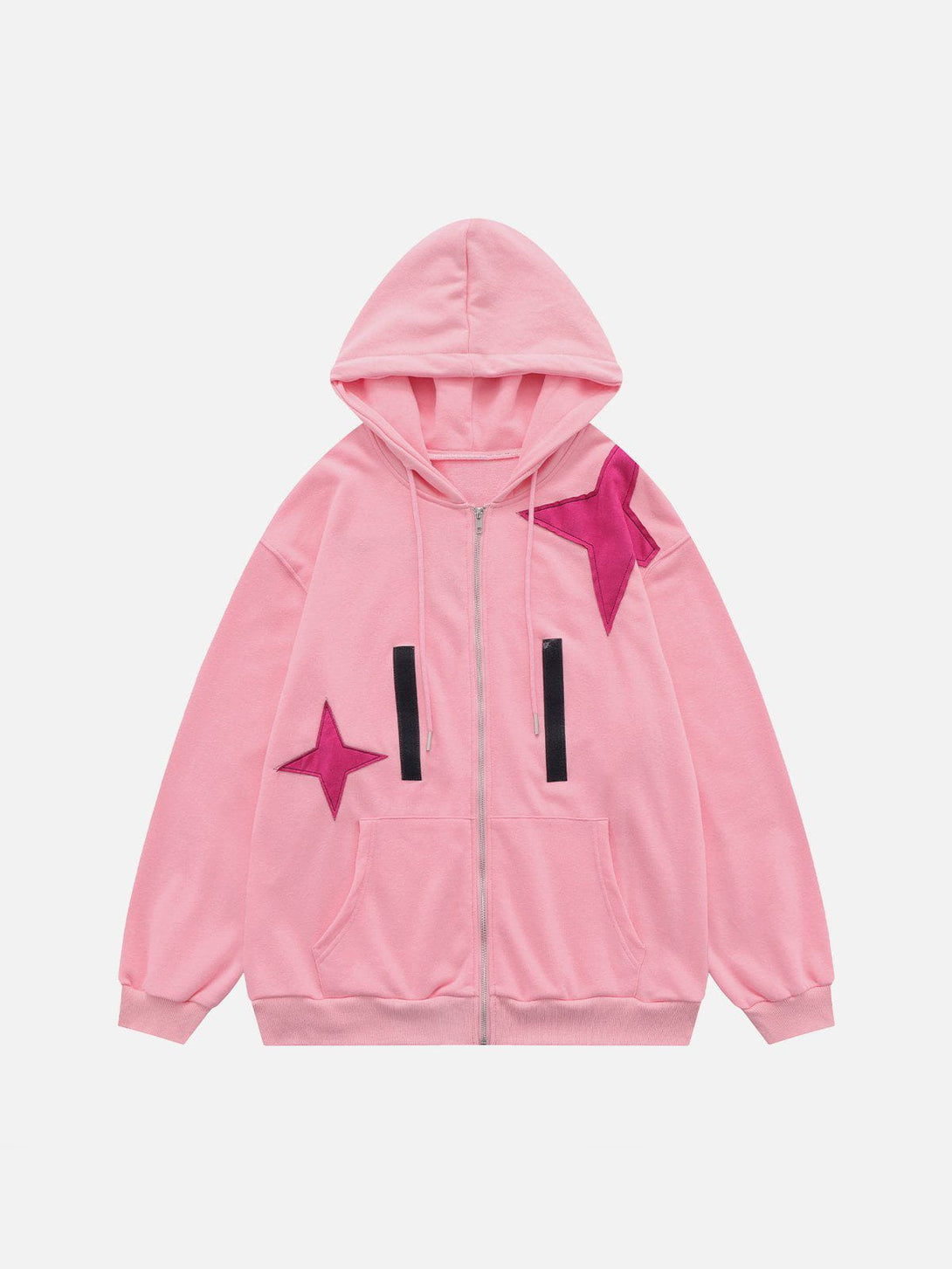 Lacezy - Star Patchwork Removable Pocket Hoodie- Streetwear Fashion - lacezy.com