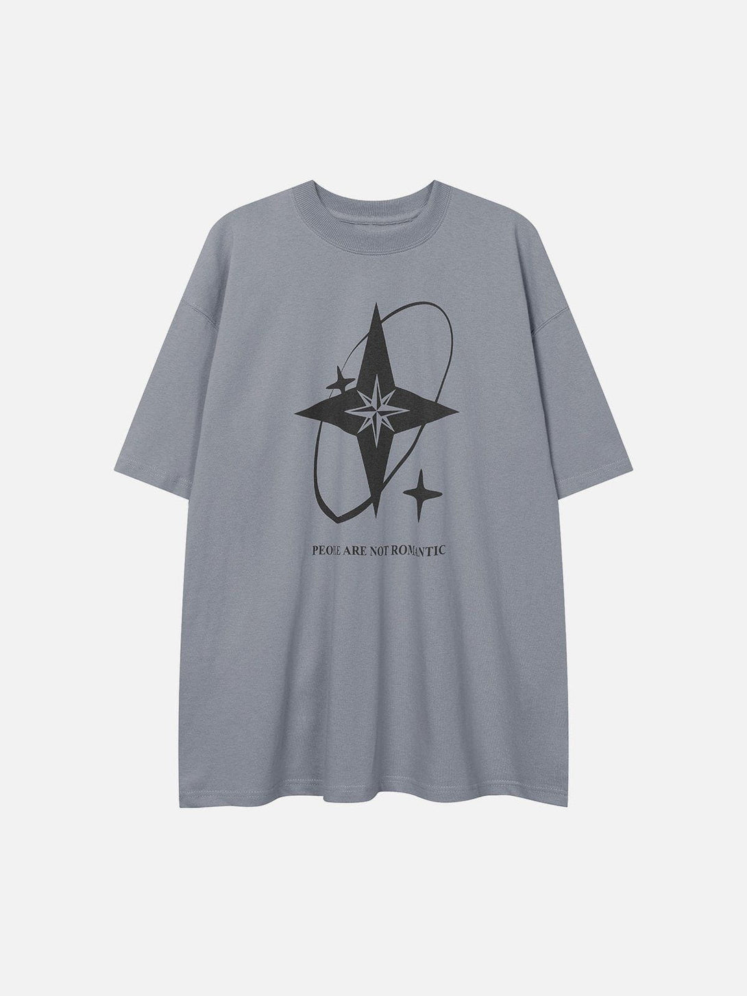 Lacezy - Star Print Cotton Tee- Streetwear Fashion - lacezy.com