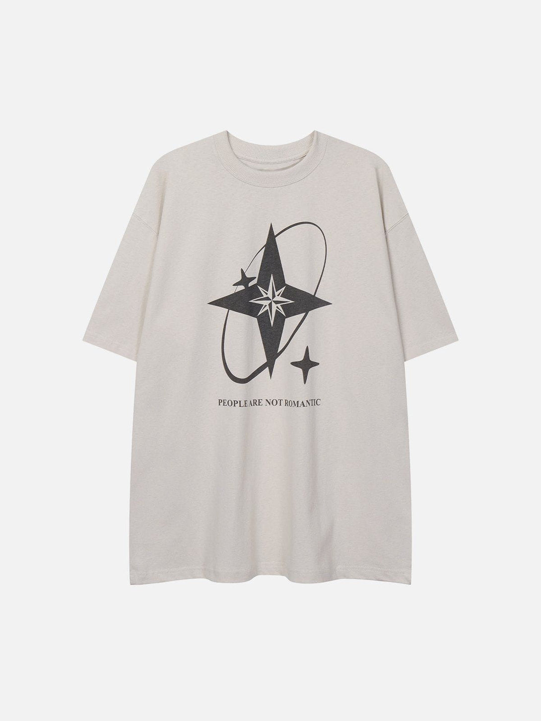 Lacezy - Star Print Cotton Tee- Streetwear Fashion - lacezy.com