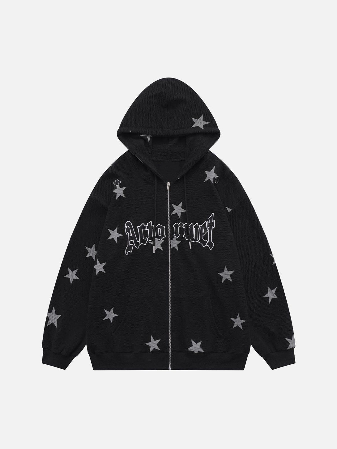 Lacezy - Star Print Hoodie- Streetwear Fashion - lacezy.com