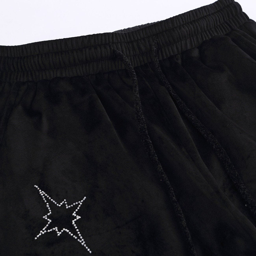 Lacezy - Star Sticker Diamond Pants- Streetwear Fashion - lacezy.com