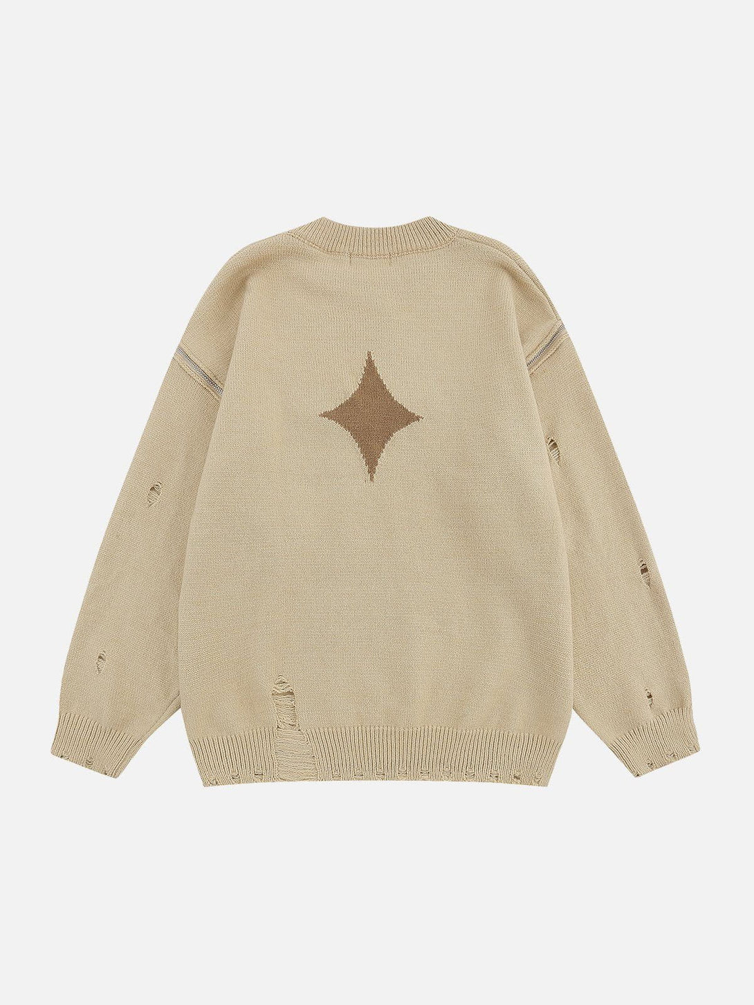 Lacezy - Star ZIP Hole Sweater- Streetwear Fashion - lacezy.com