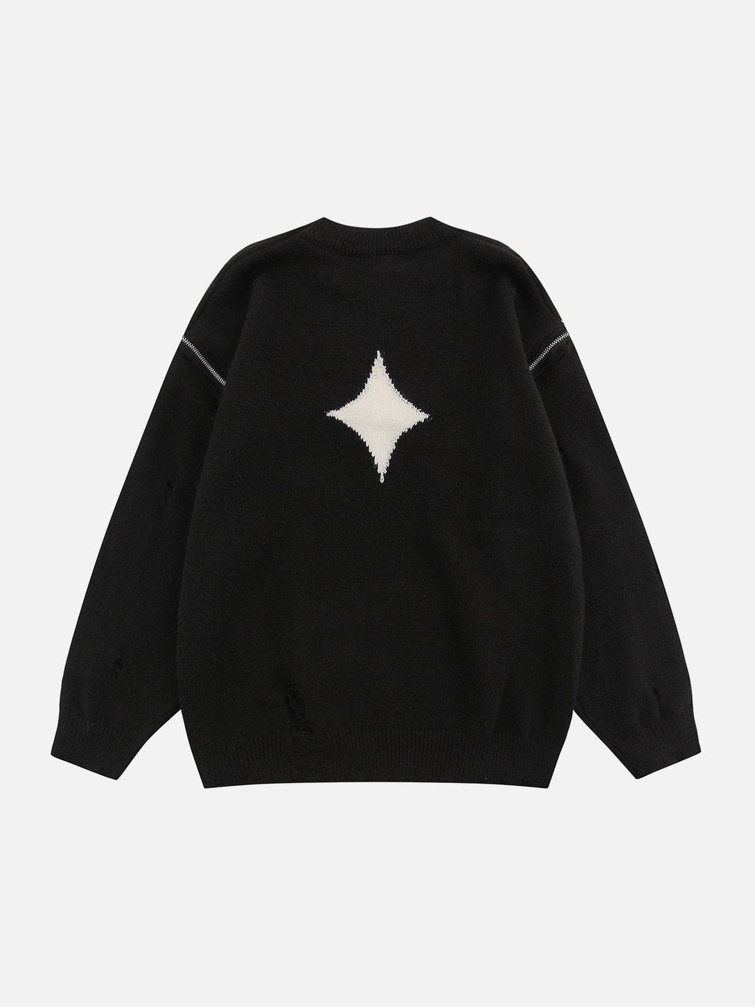 Lacezy - Star ZIP Hole Sweater- Streetwear Fashion - lacezy.com