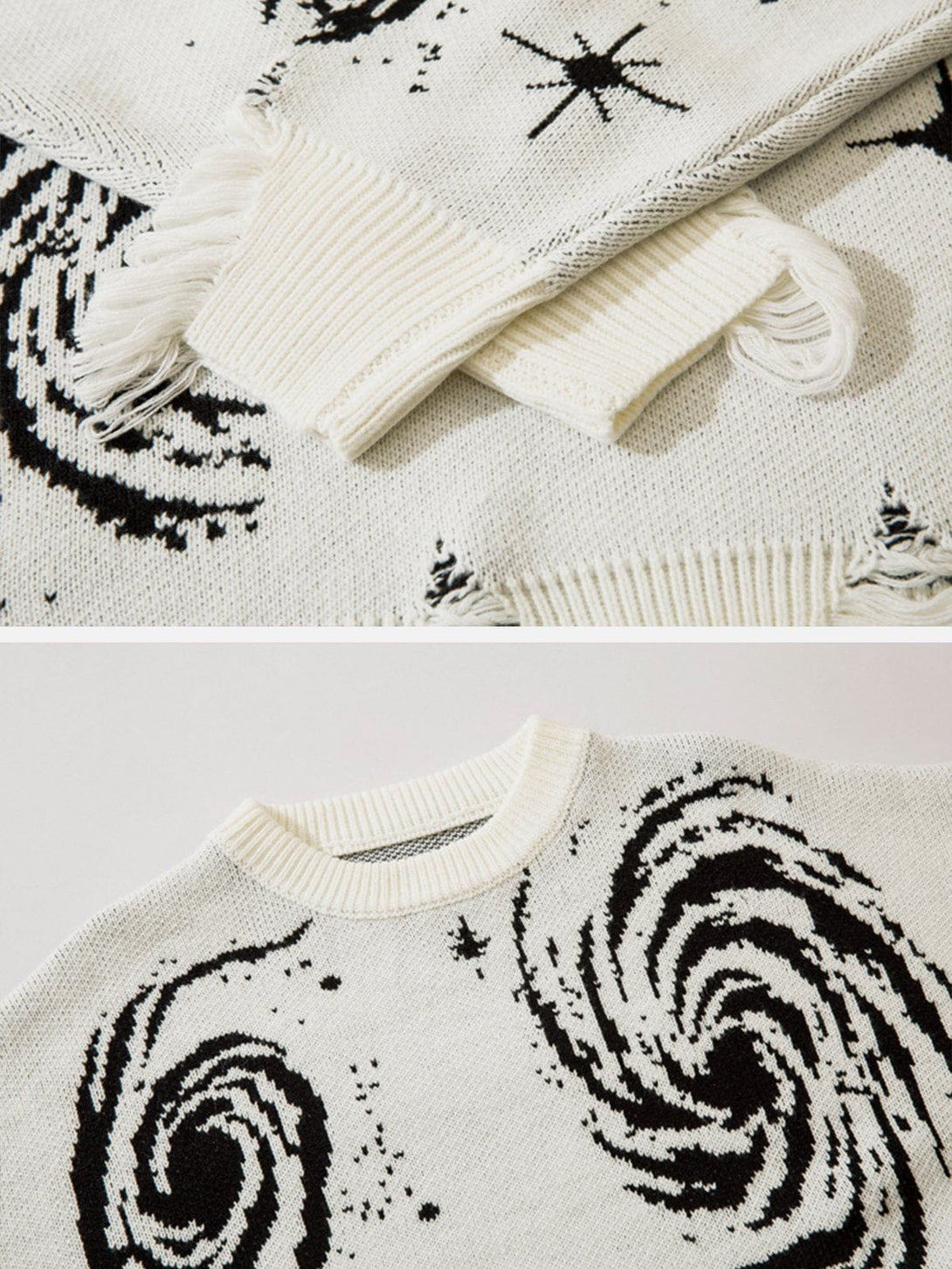 Lacezy - Starry Night Jacquard Knit Sweater- Streetwear Fashion - lacezy.com