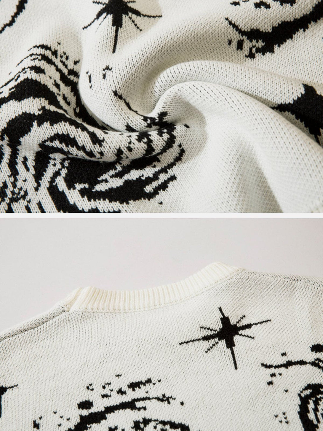 Lacezy - Starry Night Jacquard Knit Sweater- Streetwear Fashion - lacezy.com