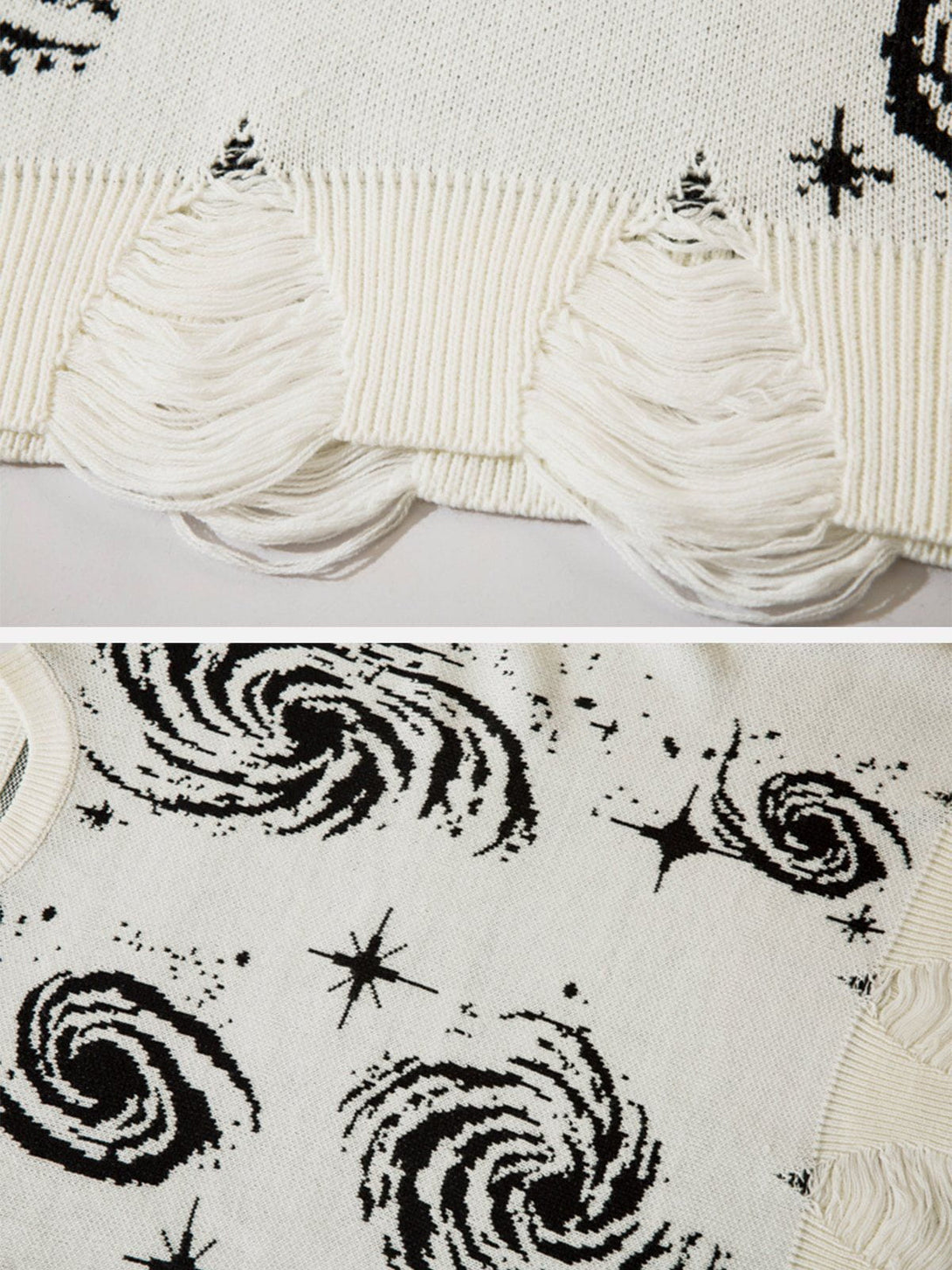 Lacezy - Starry Night Jacquard Knit Sweater- Streetwear Fashion - lacezy.com