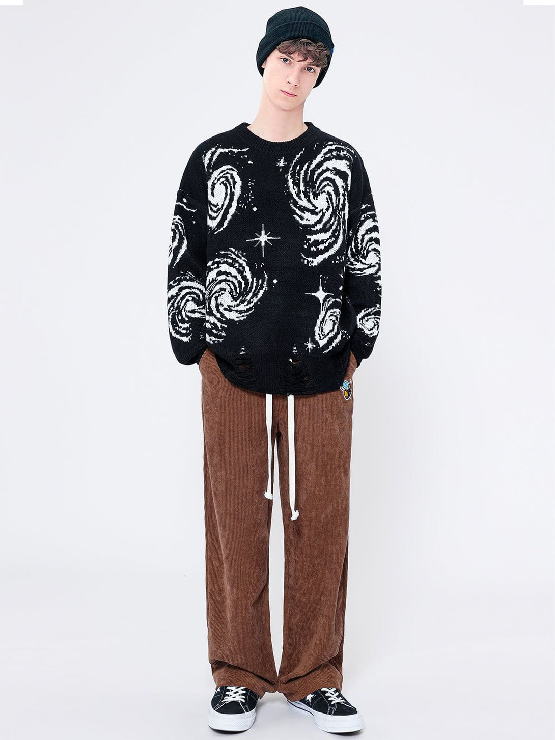 Lacezy - Starry Night Jacquard Knit Sweater- Streetwear Fashion - lacezy.com