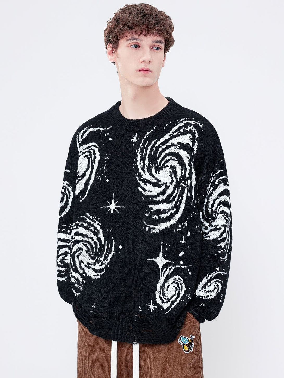 Lacezy - Starry Night Jacquard Knit Sweater- Streetwear Fashion - lacezy.com