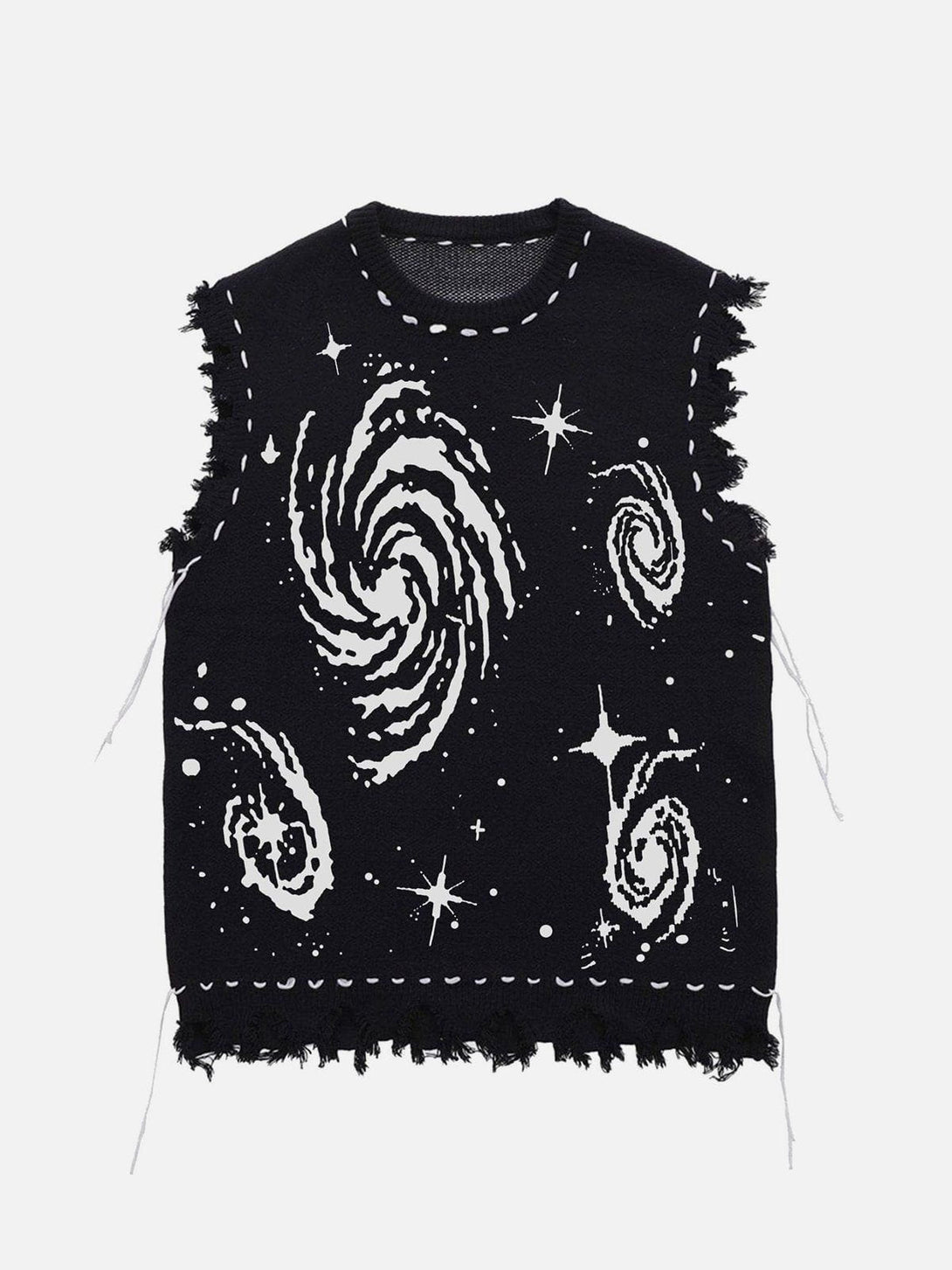 Lacezy - Starry Night Swirl Graphic Sweater Vest- Streetwear Fashion - lacezy.com