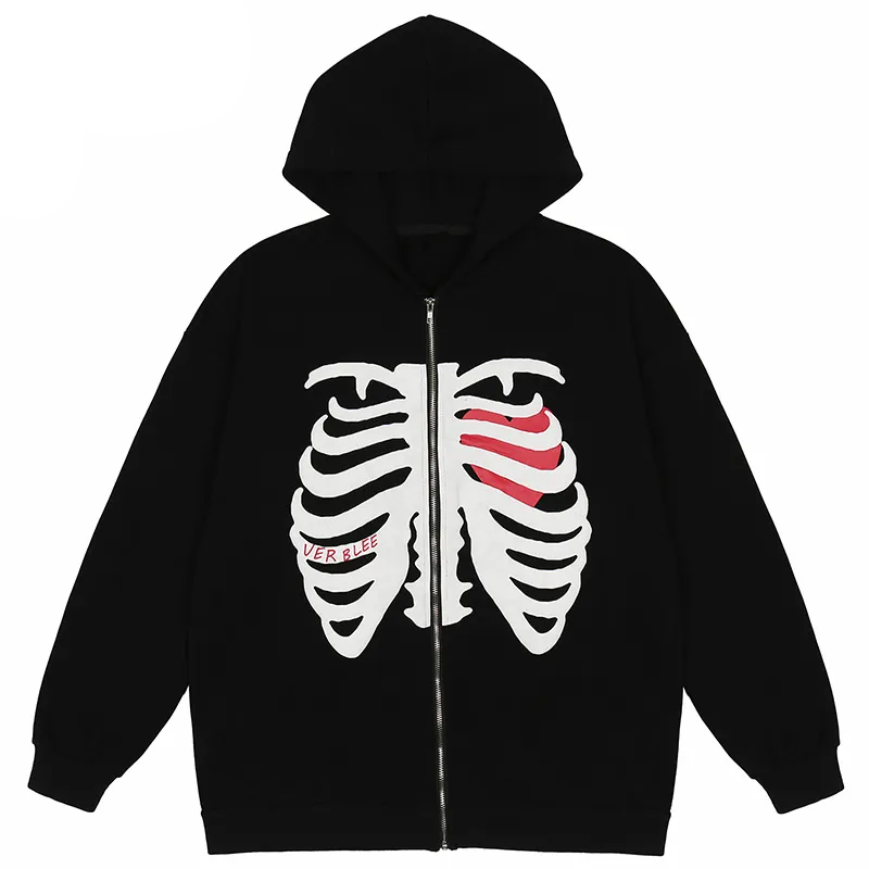 Lacezy - Sternum Skeleton Hoodie- Streetwear Fashion - lacezy.com