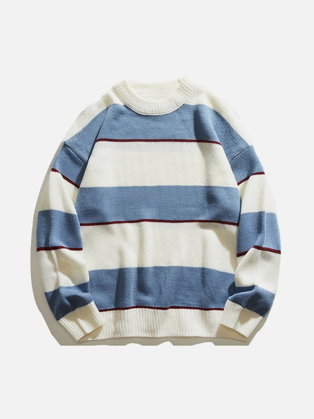 Lacezy - Stitching Stripes Knit Sweater- Streetwear Fashion - lacezy.com