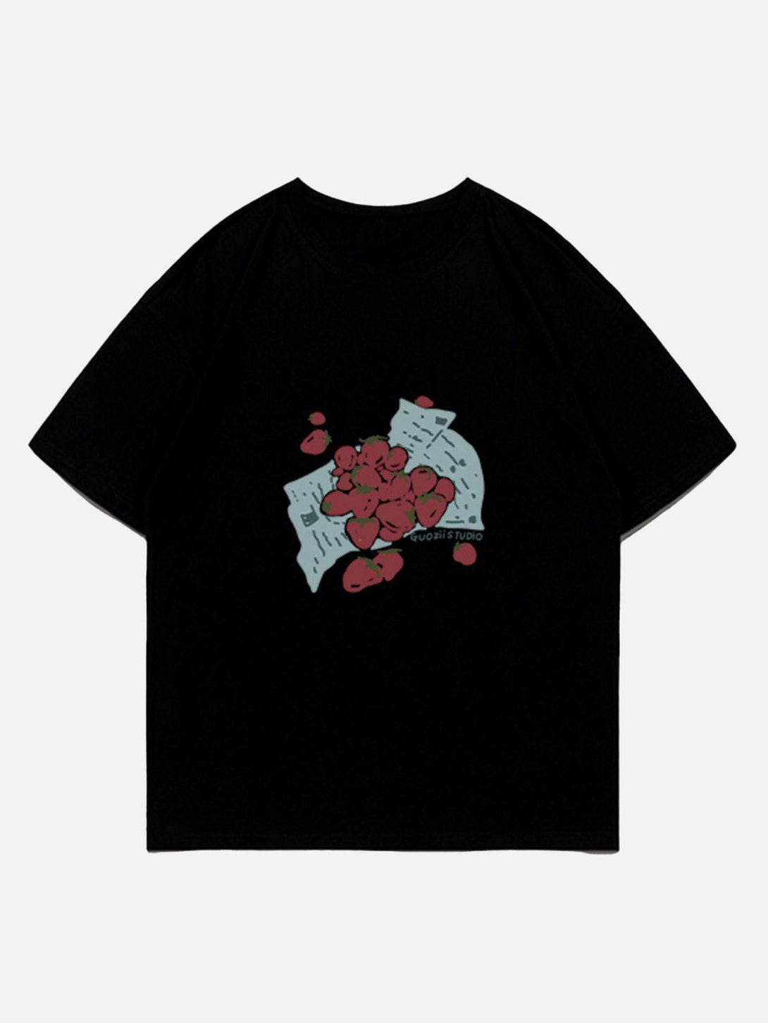 Lacezy - Strawberries Print Tee- Streetwear Fashion - lacezy.com