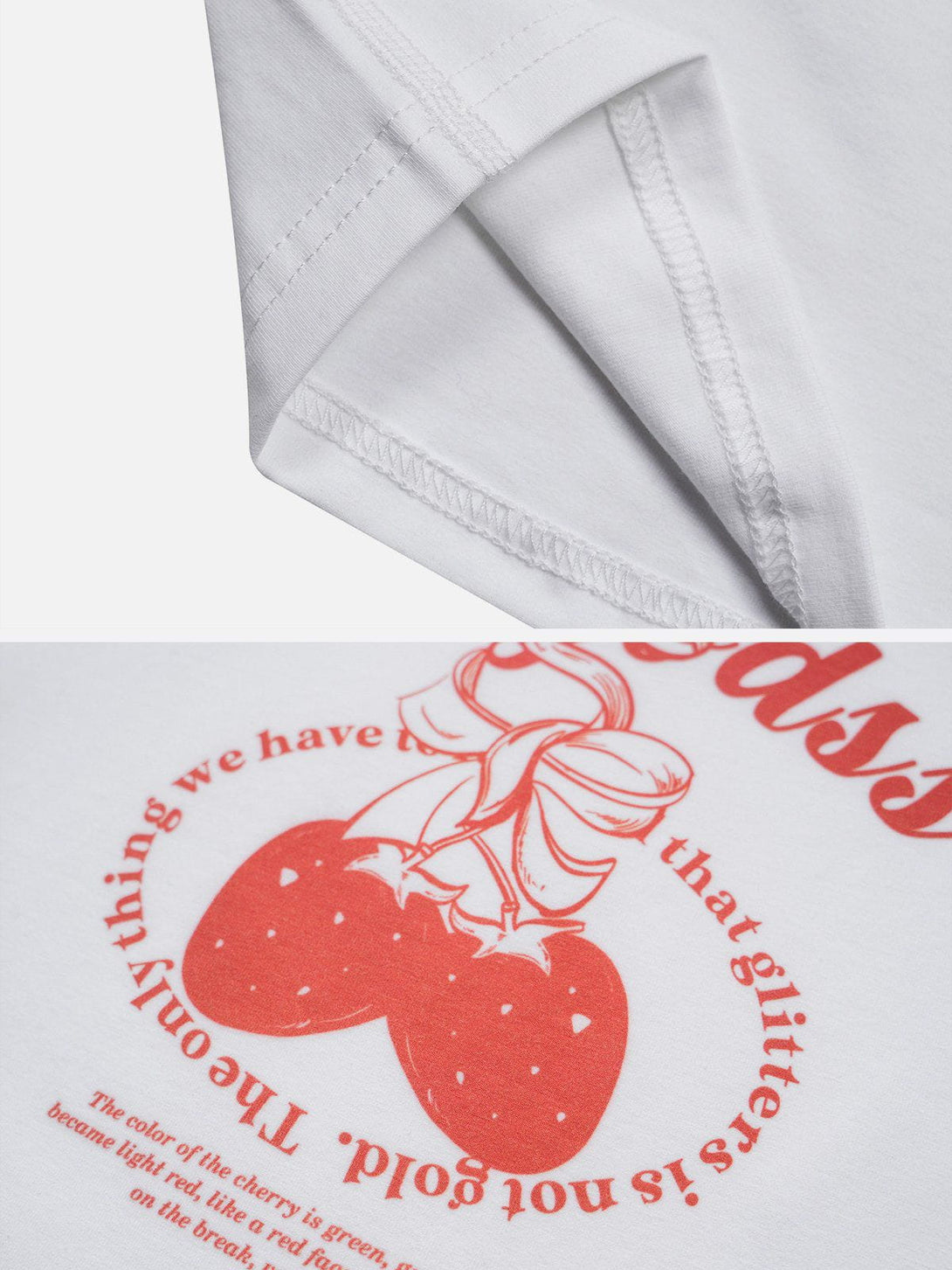 Lacezy - Strawberry Print Tee- Streetwear Fashion - lacezy.com