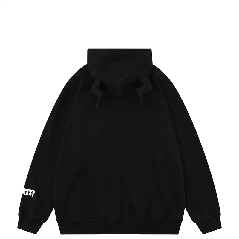 Lacezy - Streetwear Hooded Jacket Devil Horn Hoodie- Streetwear Fashion - lacezy.com