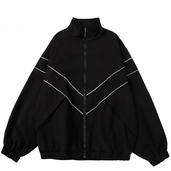 Lacezy - Streetwear Reflective Striped Coat- Streetwear Fashion - lacezy.com