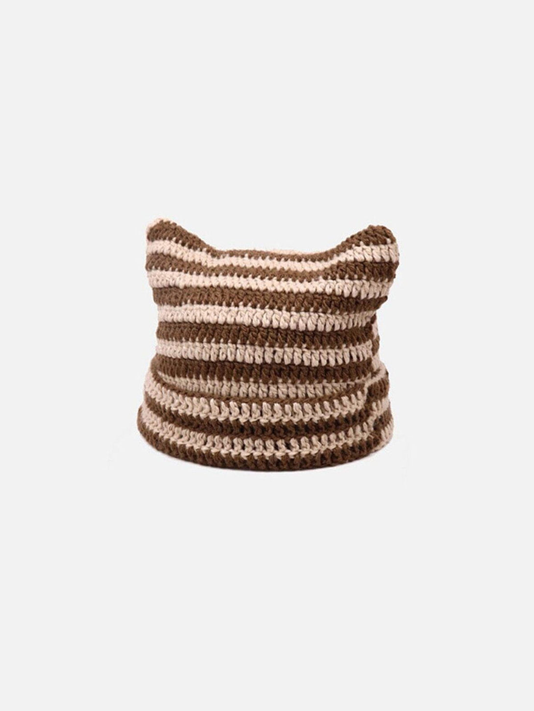 Lacezy - Stripe Cat Ear Hat- Streetwear Fashion - lacezy.com