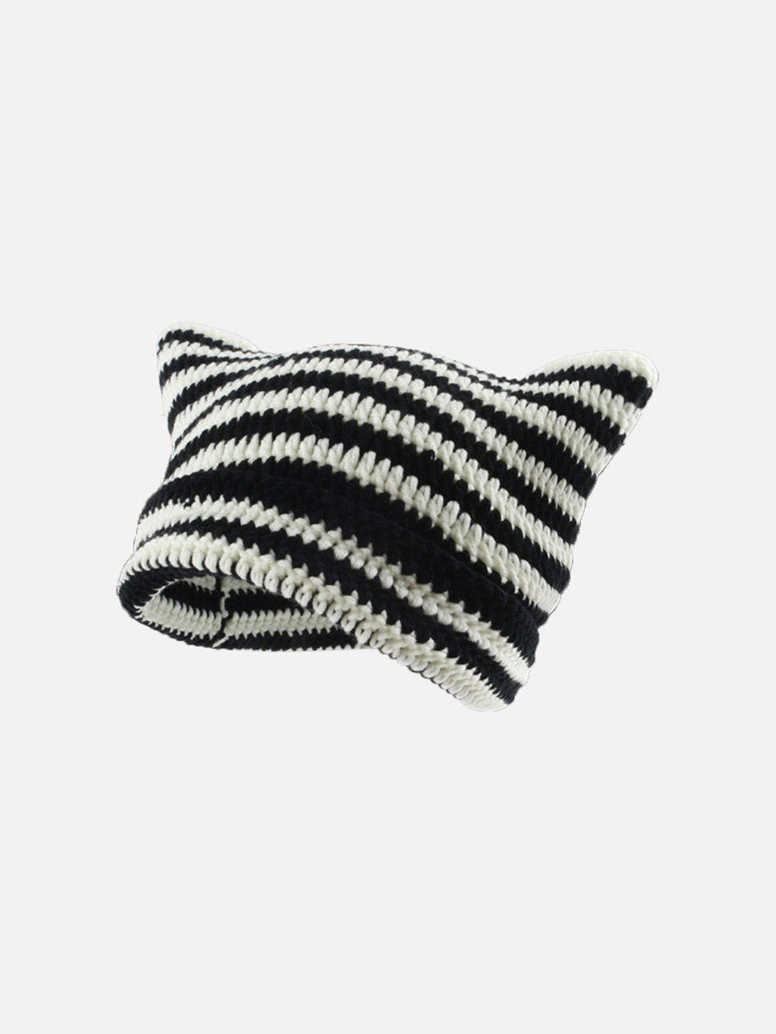 Lacezy - Stripe Cat Ear Hat- Streetwear Fashion - lacezy.com