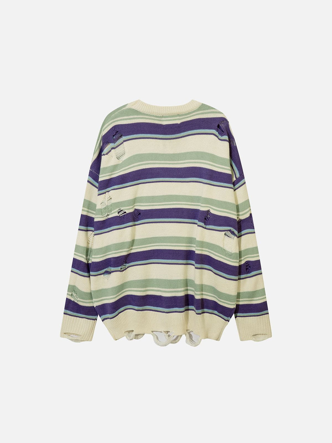 Lacezy - Stripe Hole Sweater- Streetwear Fashion - lacezy.com