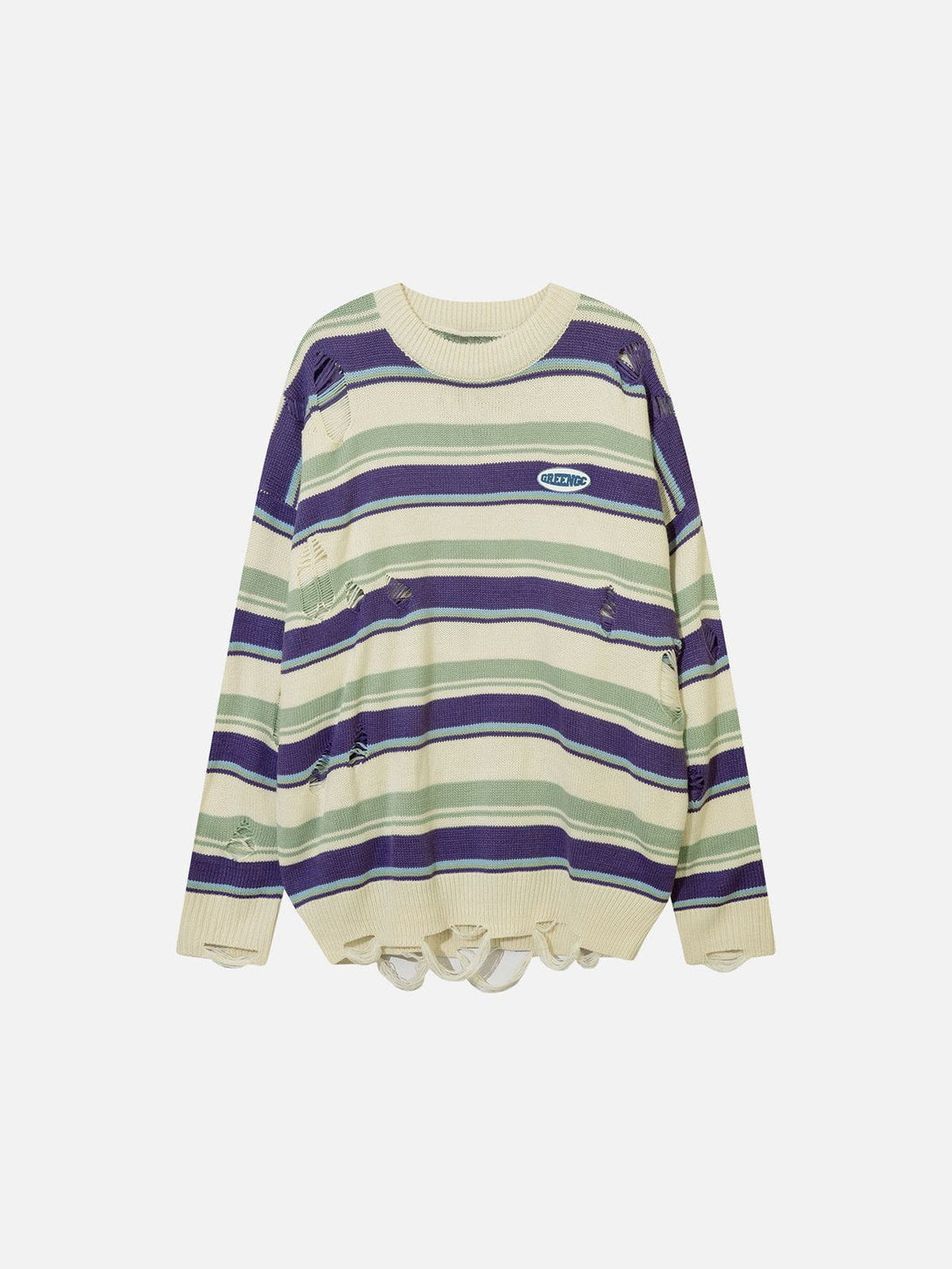 Lacezy - Stripe Hole Sweater- Streetwear Fashion - lacezy.com