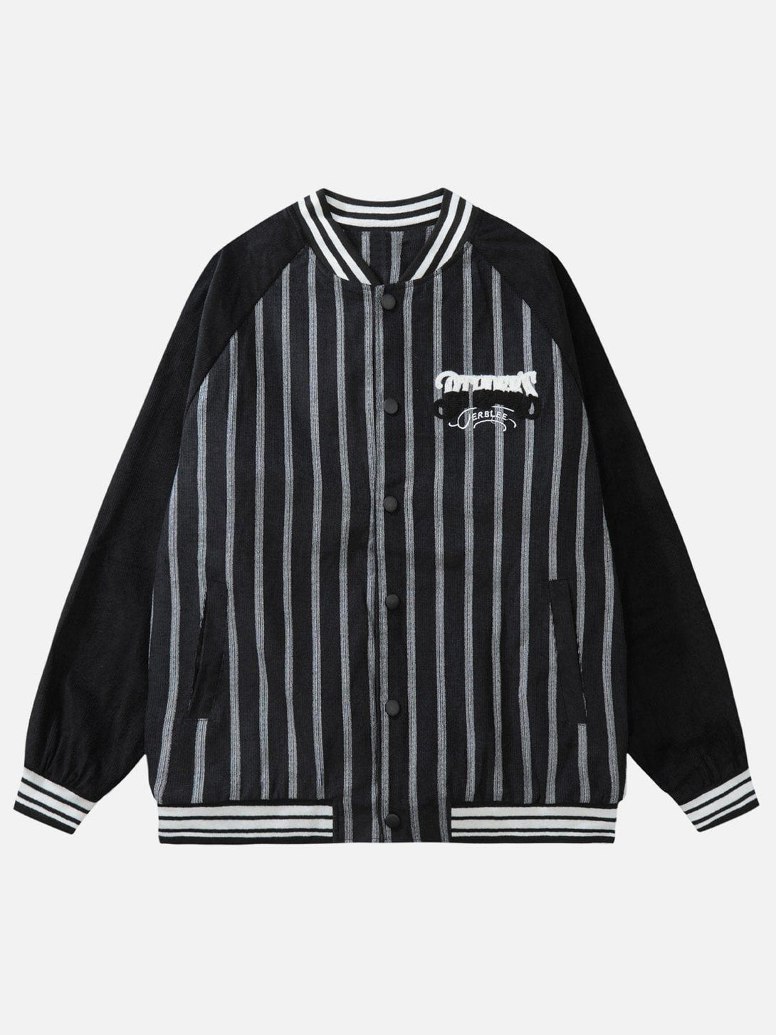 Lacezy - Stripe Varsity Jacket- Streetwear Fashion - lacezy.com