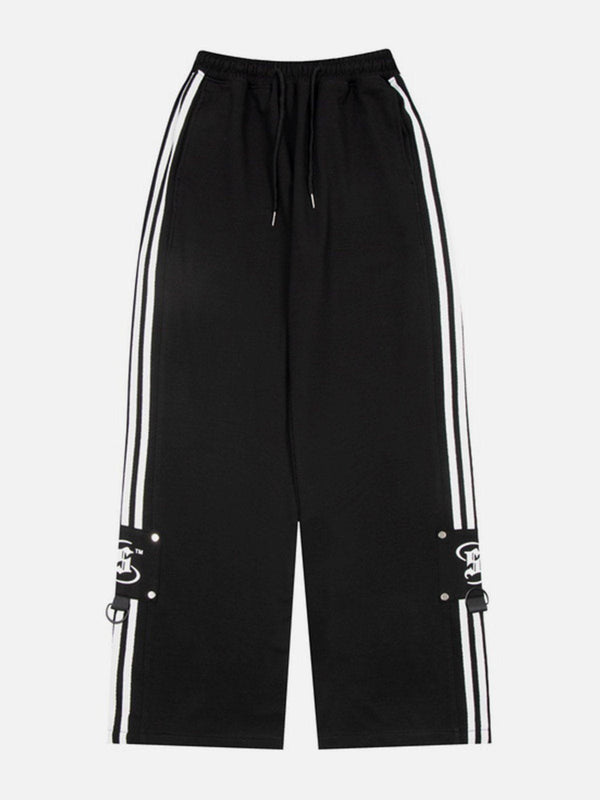 Lacezy - Striped Drawstring Sweatpants- Streetwear Fashion - lacezy.com