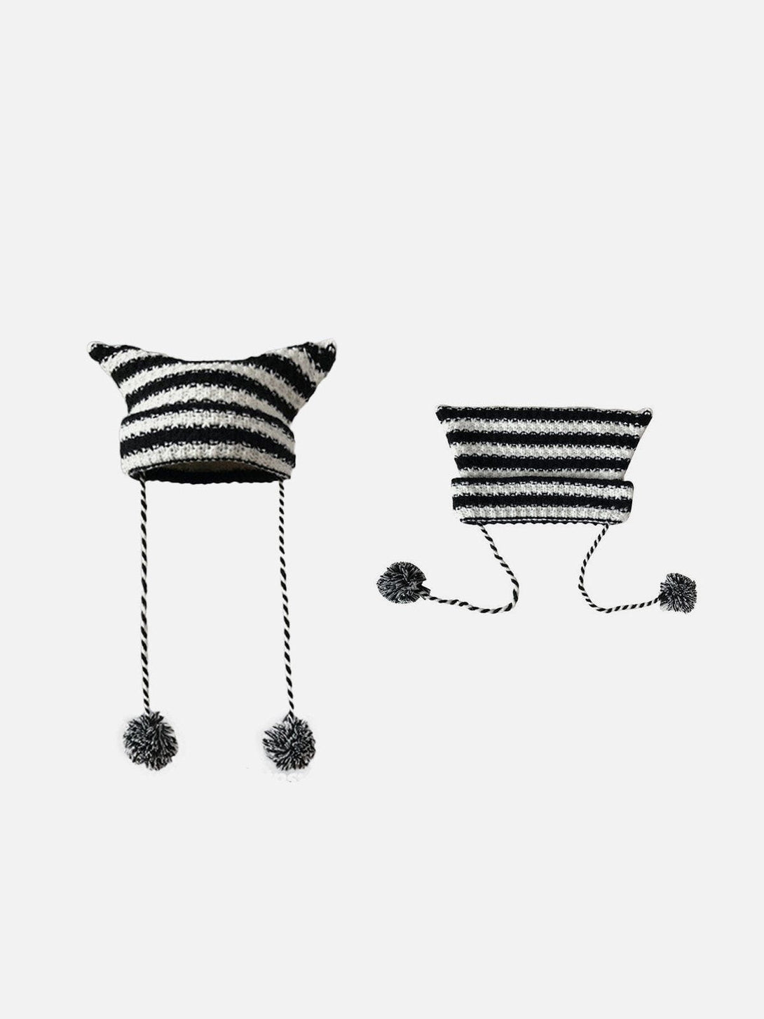 Lacezy - Striped Little Devil Cat Ear Hat- Streetwear Fashion - lacezy.com