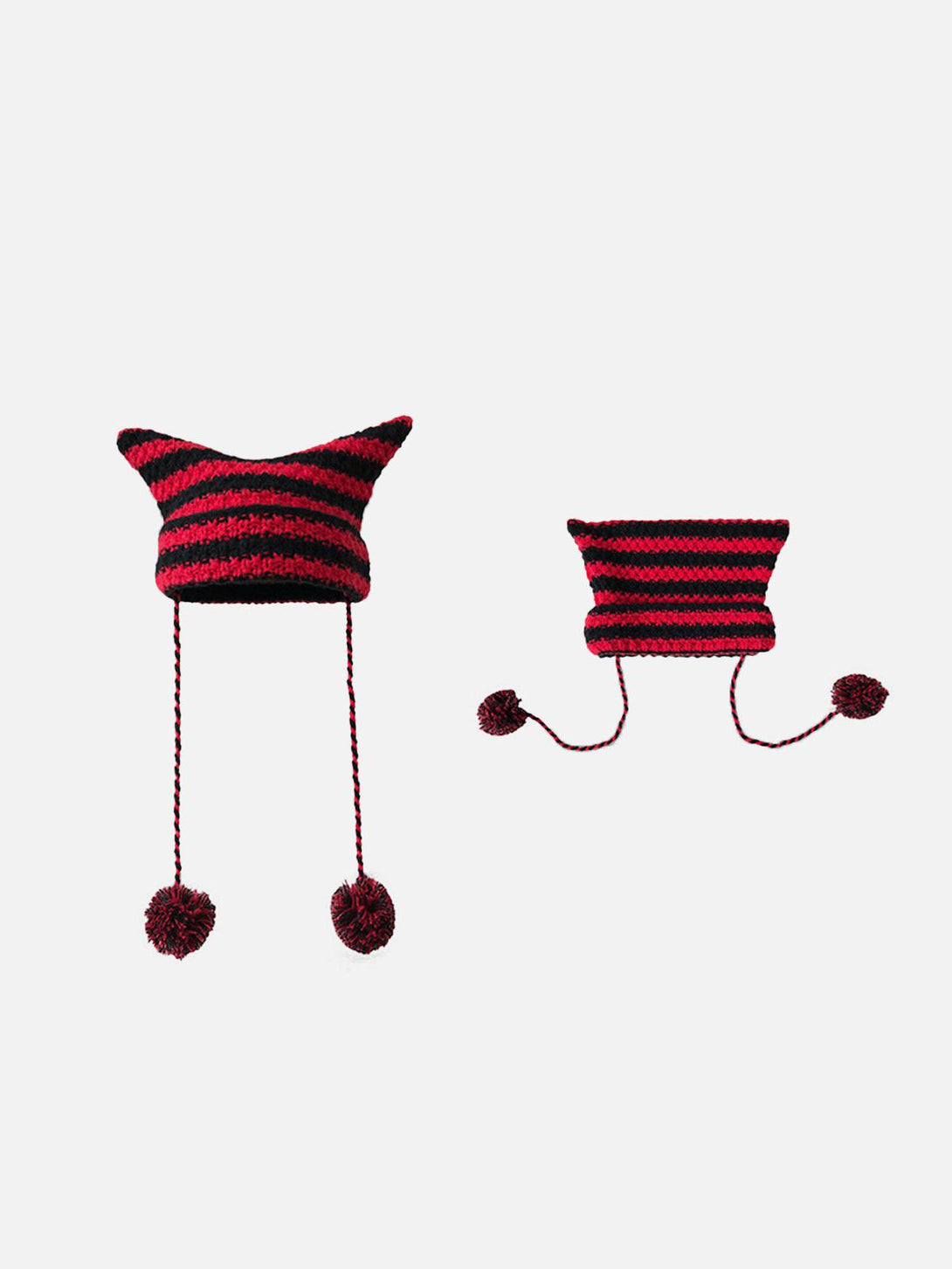 Lacezy - Striped Little Devil Cat Ear Hat- Streetwear Fashion - lacezy.com