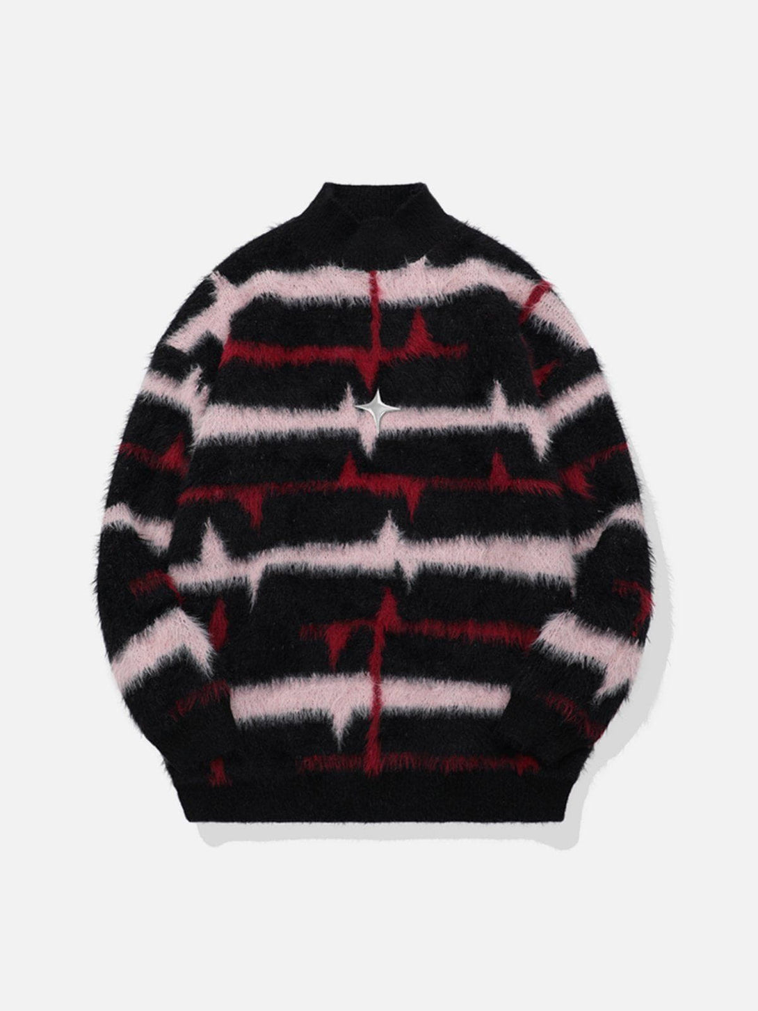 Lacezy - Striped Metal Trim Sweater- Streetwear Fashion - lacezy.com