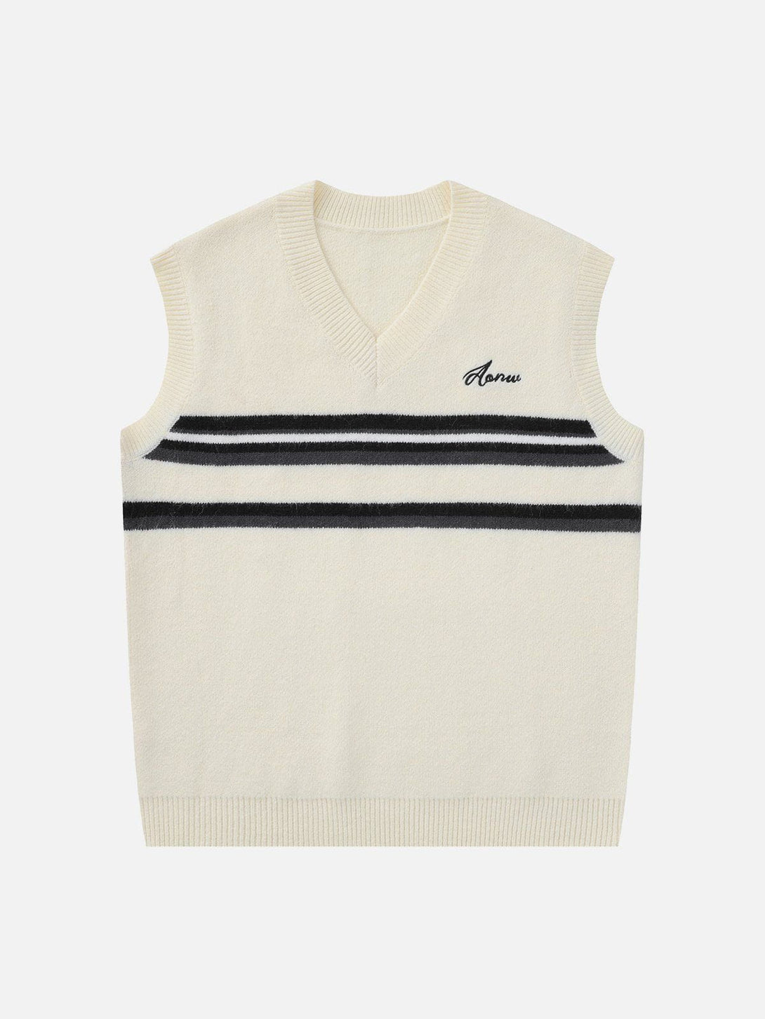 Lacezy - Striped Patchwork Sweater Vest- Streetwear Fashion - lacezy.com