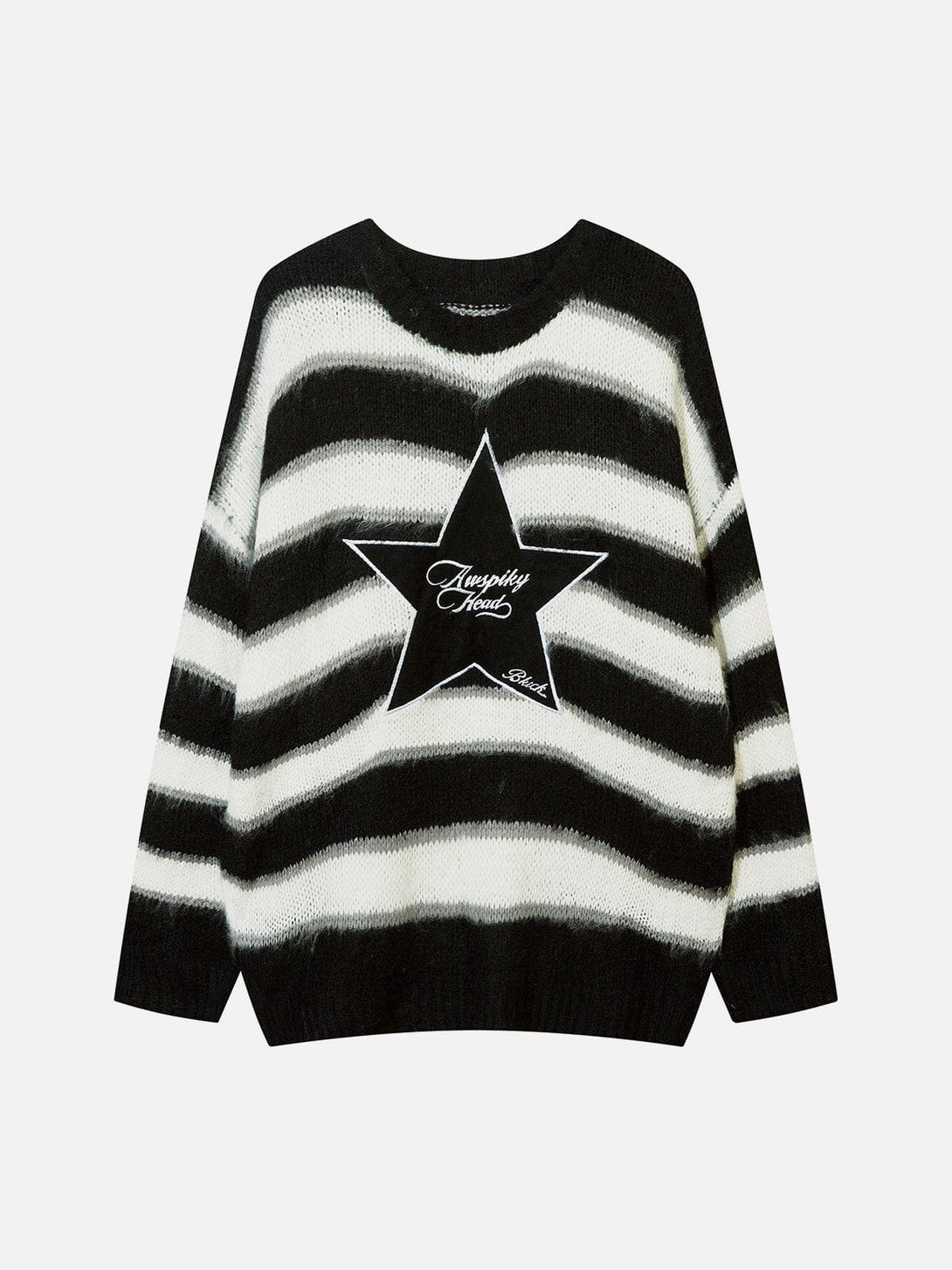 Lacezy - Striped Stars Graphic Sweater- Streetwear Fashion - lacezy.com