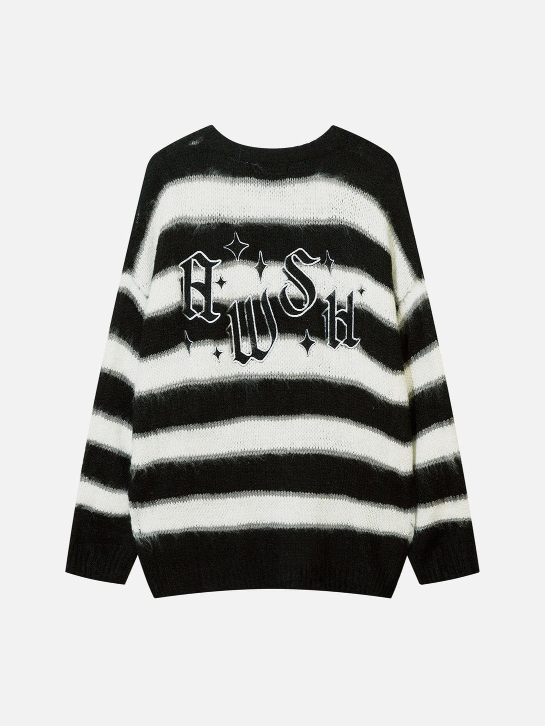 Lacezy - Striped Stars Graphic Sweater- Streetwear Fashion - lacezy.com