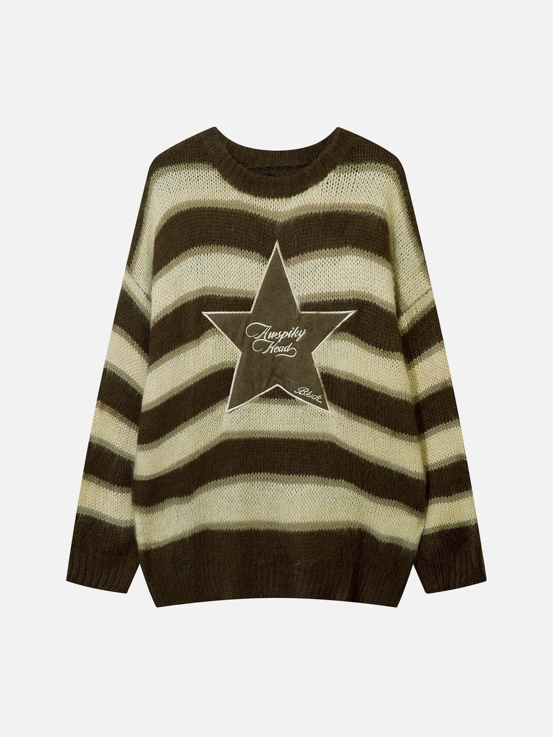 Lacezy - Striped Stars Graphic Sweater- Streetwear Fashion - lacezy.com