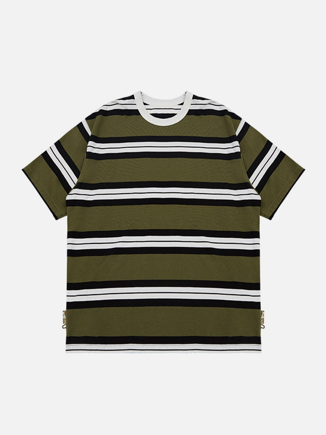 Lacezy - Stripes Print Cotton Tee- Streetwear Fashion - lacezy.com