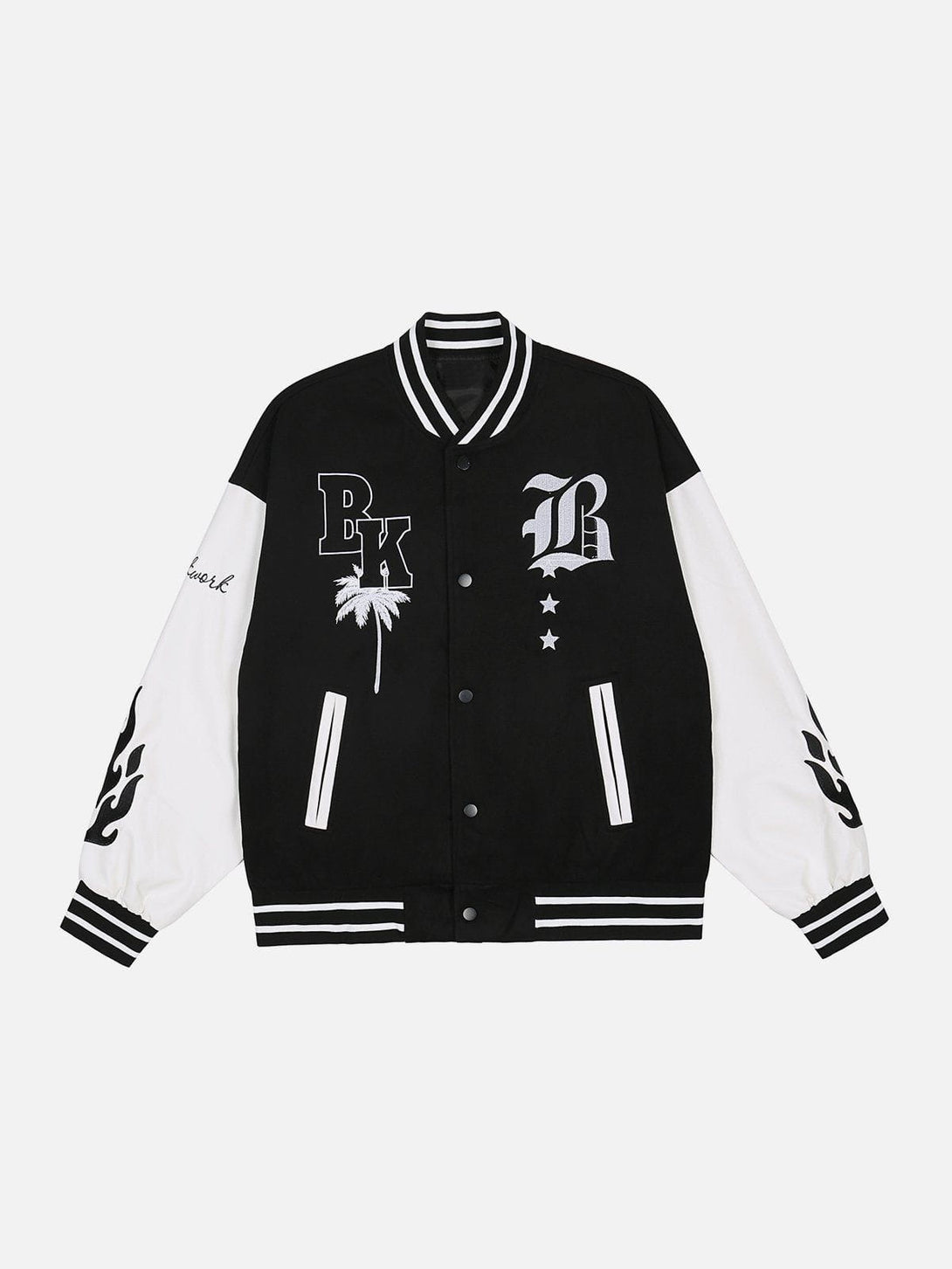 Lacezy - Suede Contrast Varsity Jacket- Streetwear Fashion - lacezy.com