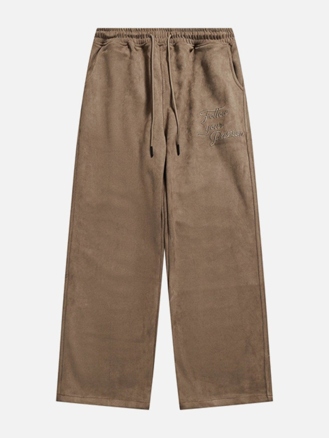 Lacezy - Suede Drawstring Pants- Streetwear Fashion - lacezy.com