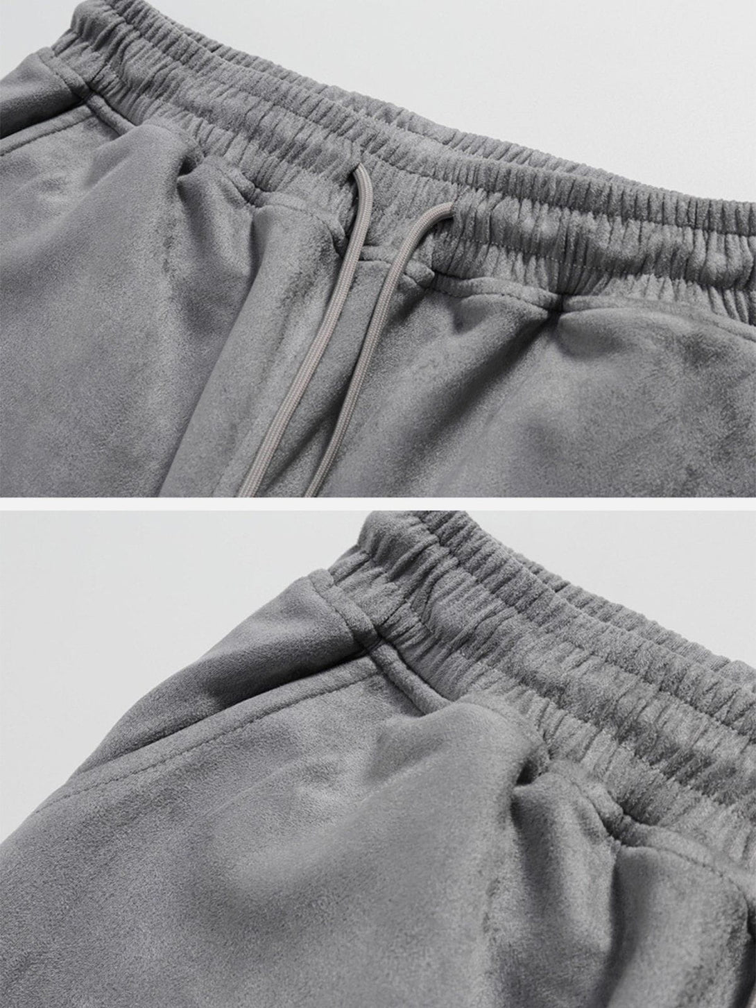 Lacezy - Suede Drawstring Pants- Streetwear Fashion - lacezy.com