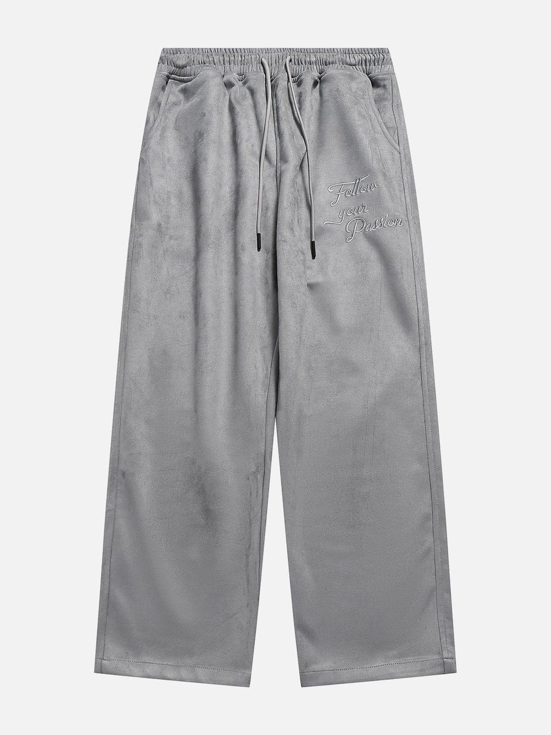 Lacezy - Suede Drawstring Pants- Streetwear Fashion - lacezy.com